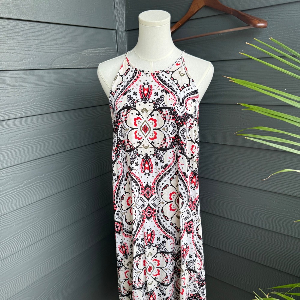 Cato 100% Rayon Medallion‎ Print Swing Midi Dress Women 18W 20W Boho